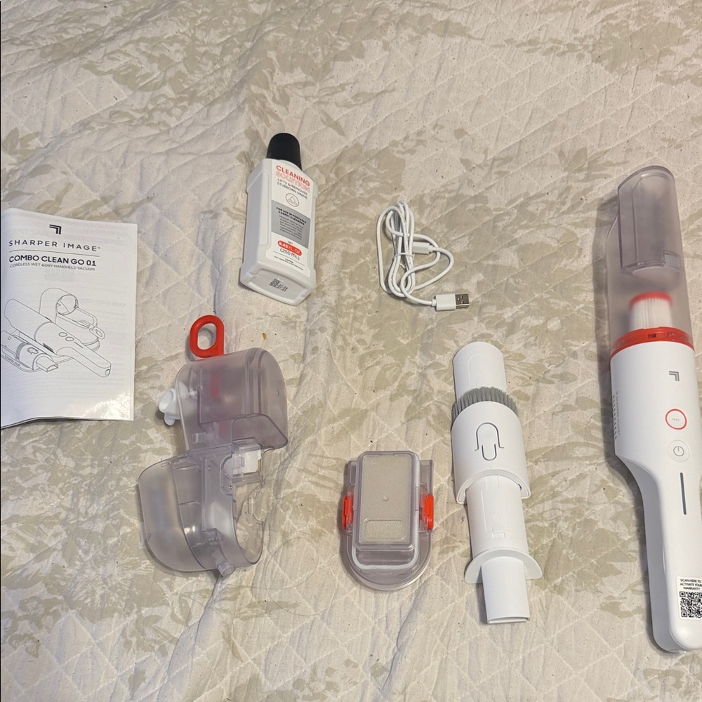 Sharper Image White & Clear Handheld Vacuum Accessory Kit with Red Accents